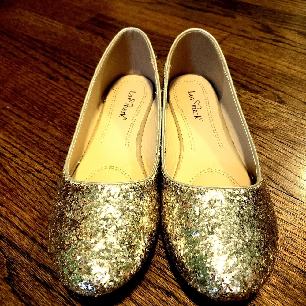 Gold Sparkle Flats